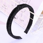 Bentita deosebita pentru par din Satin Hand Made BTP048 - Black cu strasuri Bentita deosebita pentru par din Satin Hand Made BTP048 - Black cu strasuri